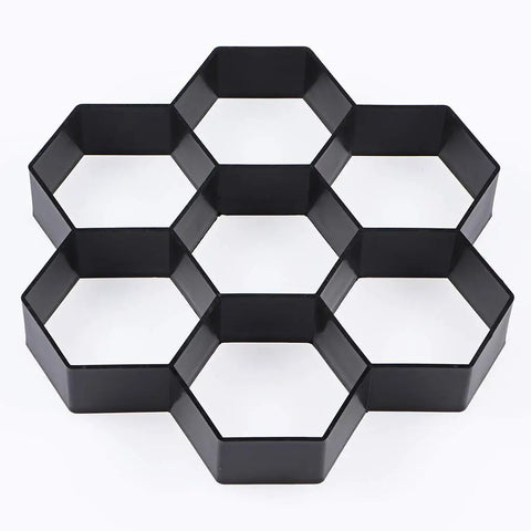 Hexagon Concrete Path Mold For DIY Walkways Reusable 11.4 By 11 By 1.7 Inch ABS Paver Mold For Garden Patio Lawn Walkway Easy Demold