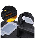 Close-up of Portable Tool Box With Wheels For Home And Outdoor Use Three Layer Workhorse Storage Box With Drawers Pull Rod Style