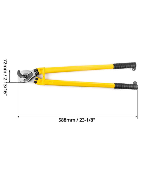 24 Inch Shear Cut Cable Cutter For Soft And Hard Steel Cable And Wire Rope Ergonomic Handle High Quality Alloy Steel Construction