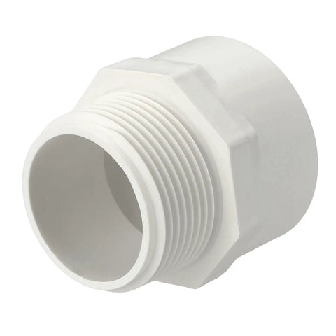 One And A Quarter Inch Schedule 40 PVC Pipe Fitting NPT Male Thread Adapter Slip Coupling For Furniture Assembly And Irrigation Systems White Leak Free Durable Connector Pro Grade DIY Friendly