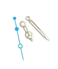 Blue Luminous Watch Hands Set With 3 Pins For NH34 NH35 4R35 4R36 2824 8215 8213 Movements Mechanical Hands Replacement Kit Night Glow High Precision Craftsmanship set of three watch hands on white background
