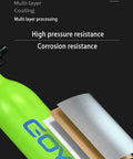 Green Mini 0.5L Scuba Tank Portable Underwater Breathing System For 5 To 10 Minute Dives Durable 6061 Aluminum with layers.