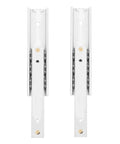 Two Pack Drawer Slides For Cabinets And Kitchen Cupboards Slick Easy Glide Push And Pull Rails With Smooth Operation No Jams Ideal For Home Office Furniture And Workshop Storage, showing front view of two metal slides.