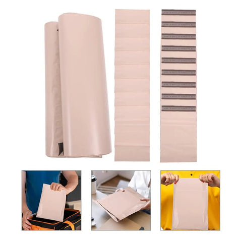 Waterproof PE Packaging Bags With Easy Seal 100 Pack Large Khaki Mailing Envelopes For Clothes And Cosmetics Durable Portable Shipping Bags
