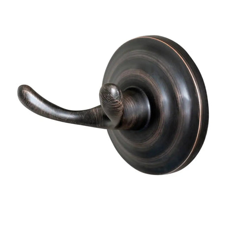 Zinc Traditional Round Bathroom Towel And Robe Hook In Oil Rubbed Bronze With No Brainer Install Easy Mount Wall Hardware Included