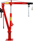 Built Tough Heavy Duty Folding Engine Hoist And Pickup Bed Tailgate Crane With Slick Hydraulic Winch Telescoping Boom 360 Pivot Rolling Base