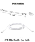 3 Meter Double End LED Linkable Power Cord For T5 And T8 Tube Light Fixtures End To End Connector Cable Extends A Single Fixture Slick For Shop Lights Garage Lighting And Under Cabinet Use Pack Of 4