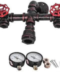 Water Pipe Wall Lamp Steampunk Sconce Three Light Vintage Rustic Copper Color Wall Mount Fixture with E26 Socket
