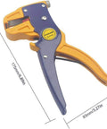 2 In 1 Quick Strip Wire Stripper And Cutter For 14 To 24 AWG Solid And Stranded Wires With Automatic Adjustment And Eagle Nose Self Adjusting Pliers 7 Inch, side view