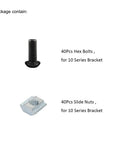 1010 Series Black Aluminum T Slot Hardware Kit with 40 Pcs M6 Slide Nuts and Hex Socket Cap Screws