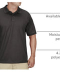 Mens Short Sleeve Uniform Polo In Charcoal Black Moisture Wicking Polyester Pique Fabric That Keeps You Cool Under Pressure Built For Real Crews Running The Daily Grind Without Getting Sweaty Or Wrinkled Out, 5XL size, lightweight fabric.
