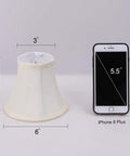 Chandelier Lamp Shades For Candelabra Bulbs Clip On Fitter 6 Inch Bottom Diameter 3 Inch Top Diameter 5 Inch Tall next to iPhone 8 Plus