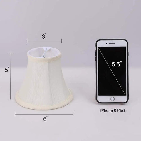 Chandelier Lamp Shades For Candelabra Bulbs Clip On Fitter 6 Inch Bottom Diameter 3 Inch Top Diameter 5 Inch Tall next to iPhone 8 Plus