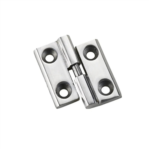 heavy duty stainless steel industrial hinge with polished finish, durable design for machinery and equipment, resistant to corrosion