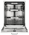 Interior view of Swedish Engineered Integrated Dishwasher 60 Cm Wide Silent Heavy Duty Kitchen Workhorse with spacious racks.