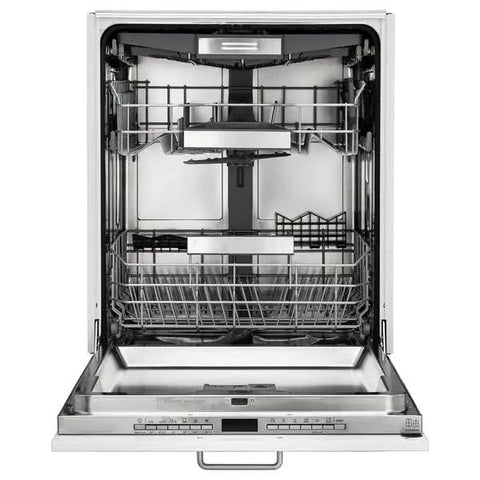 Interior view of Swedish Engineered Integrated Dishwasher 60 Cm Wide Silent Heavy Duty Kitchen Workhorse with spacious racks.