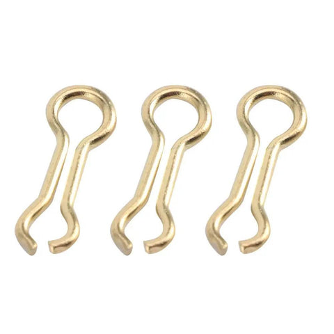 Close-up of 300 Pcs Fishing Sinker Eyes Eyelets For DIY Lures Carp Tackle, showing three steel alloy eyelets, corrosion-resistant.