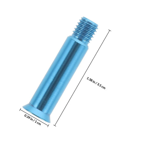 Durable Blue Alloy Skateboard Axle Screw Replacement Kit For Inline Roller Skates With Eight Metal Bolts To Keep Wheels Locked Tight During Any Crazy Session And Prevent Rust BuildUp Issues Ensuring Your Board Runs Smooth Without Wobble Or Damage 1.38 in x 0.39 in