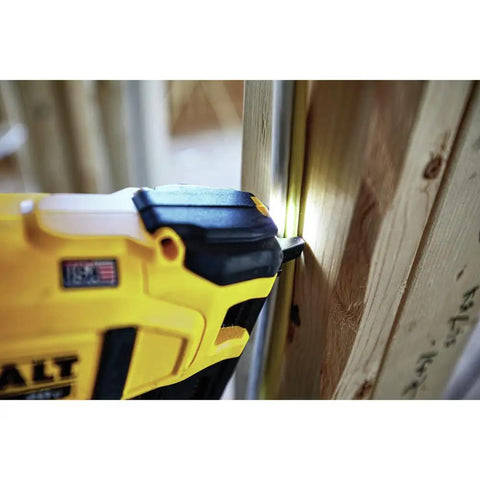 20V Cordless Stapler Kit For Cables With Center LED Light illuminating corner during electrical wiring, pro grade fastening tool