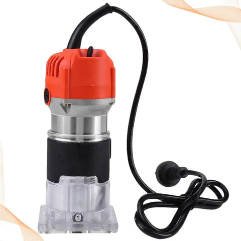 Electric Wood Slotting Machine With Aluminum Construction And Precise Electronic Components, Easy To Operate And Accurate Measuring For Wood Trimming, Edge Banding, And Crafting Christmas Decorations, Built Tough For Home Shops, red body