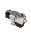 Heavy Duty Cnc Rotary Axis Assembly With Beefy Motorized Drive, featuring robust motor and aluminum housing for precise indexing.