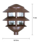 Transitional One Light Outdoor Post Mount With Bronze Dark Finish Model SF76 632 weatherproof fixture, 7.13 x 6.13 inches