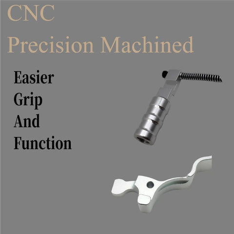Extended Lever And Handle For 10 22 Combo Replacement Accessories Aluminum Anodized Silver Upgrade close-up CNC-machined parts