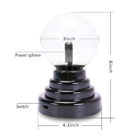 Plasma Ball Light With Touch Sensor USB Powered Lightning Globe For Parties And Gifts Safe And Fun Interactive Science Toy 3 Inch Plasma Globe For Teens And Curious Minds Epic Birthday Holiday Gift