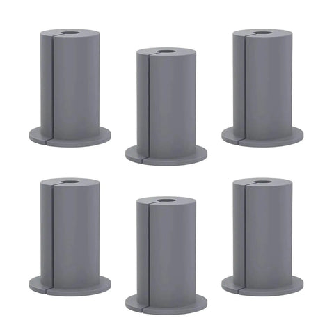 Heavy Duty 6 Pack Rubber Cable Routing Kit With Wall Grommets For Sleek Furniture And Drywall Hole Bushing To Keep Your Wires Protected And Manageable Without Messy Cords Hanging Around, gray rubber grommets