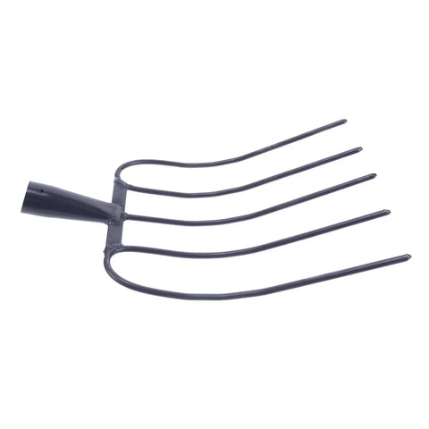 Handheld Manure Fork With Solid Prongs For Grass And Garden Cleanup Durable Iron Pitch Fork For Farm And Yard Work