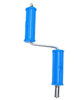 Heavy Duty Steel Drain Snake Auger Smashing Through Stubborn Bathroom And Kitchen Buildup Extends To Ten Meters, blue handle design.