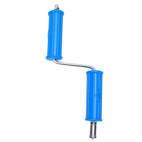 Heavy Duty Steel Drain Snake Auger Smashing Through Stubborn Bathroom And Kitchen Buildup Extends To Ten Meters, blue handle design.