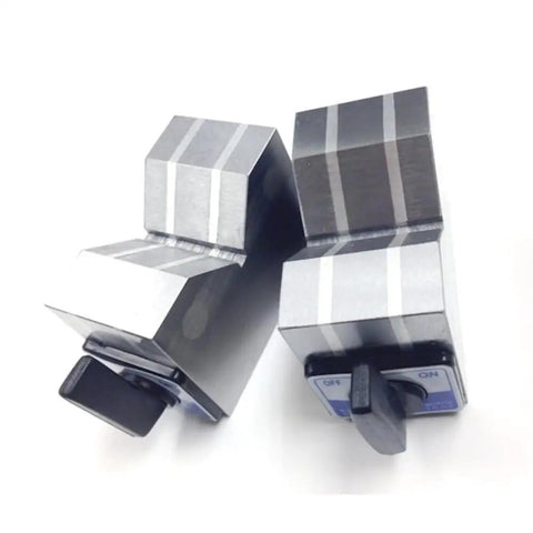 Aluminum Cast Magnetic V Block Set 2 by 2.5 by 2.75 Inches Holds Cylindrical Workpieces for Grinding; 90 Degree Vee Blocks with Flat Surfaces