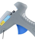Heavy Duty Full Size Hot Glue Gun Kit With Pack Of Eight Eight Inch Multi Temp Glue Sticks For Woodworking Home Repair side view of gray glue gun