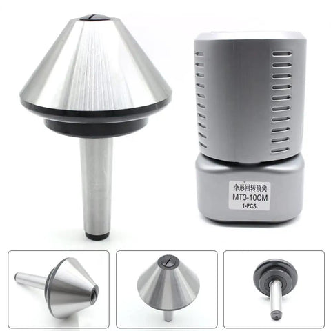 4 Inch MT3 Bull Nose Live Center For Lathe Morse Taper 75 Degree Hollow Turning With High Strength 40Cr Steel And High Speed Steel Construction