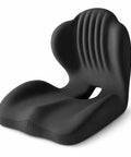 Road Ready Memory Foam Seat Cushion For Tesla Cybertruck And Pickup Trucks With Ergonomic Lumbar Support Beat Back Fatigue Cruiser Booster Pad For Long Haul Trips And Office Desks Black, front view of black moldable foam seat pad.