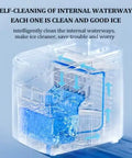 Countertop Ice Maker Machine Featuring Snappy Touchscreen Interface, showing self-cleaning internal waterways for clean ice.