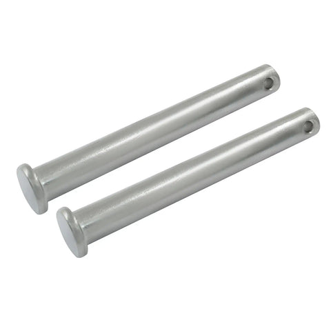 Heavy Duty Single Hole Clevis Pins M12 X 100 Mm Flat Head Two Piece Set For Trailer And Tractor Bully Proof Fasteners, side view.