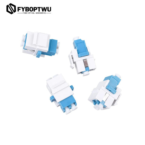 10 Pack Fiber Optic LC Duplex Singlemode Keystone Jack Couplers White, Low Insertion Loss, High Precision Zirconia Ferrule