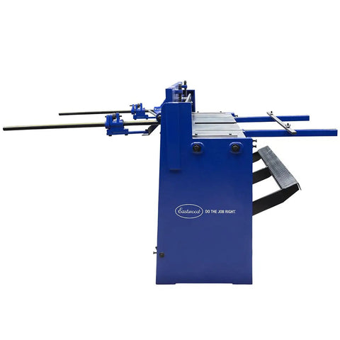 Heavy Duty Kickass Cast Iron Manual Stomp Shear Machine For Cutting Thick Sheet Metal And Aluminum Up To 14 Gauge With Razor Sharp Tool Steel Blades side view