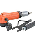 Heavy Workhorse 4 Inch Pneumatic Angle Grinder Pumping Out Serious High Torque Air Power Tool with wrench and handle