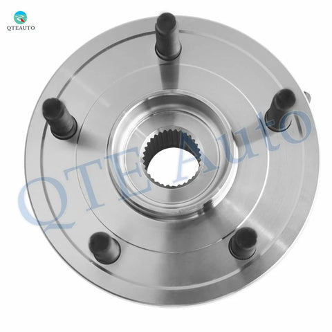 Beefed Up Pair Of Front Wheel Hub Bearing Assemblies For 2006 2007 2008 2009 Dodge Ram 1500 With 4 Wheel ABS 5 Stud Wheels 2 Pack Replacement Front Hub Kit showing top view with 5 studs
