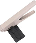 Mushroom Hole Puncher 6 Sheet A4 Capacity, beige paper punch for office school and craft, side view with measurement guide