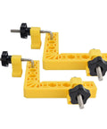 Rock Solid 90 Degree Square Kit For Flawless Right Angle Alignment On Cabinets And Picture Frames With Heavy Duty Clamps And Precision Metric And Imperial Scales Making Quick No Sweat Diy Builds A Breeze, showing clamps for secure alignment.
