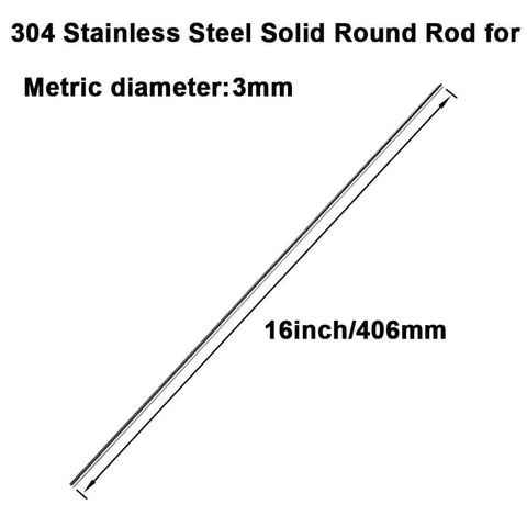 304 Stainless Steel Round Rod 3mm Diameter 405mm Long 16 Inch Solid Shaft Bar For DIY Craft CNC Machining Projects Pack Of Ten High Hardness Rust Resistant