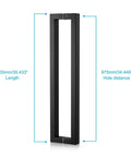 Beefy Heavy Duty 36 Inch Stainless Steel Push Pull Door Handle With Solid SUS 304 Standoffs For Barn Doors And Glass Pulls Matte Black Finish Ideal For Heavy Duty Indoor Commercial Use With Smooth Operation And Long Lasting Finish, 900mm length