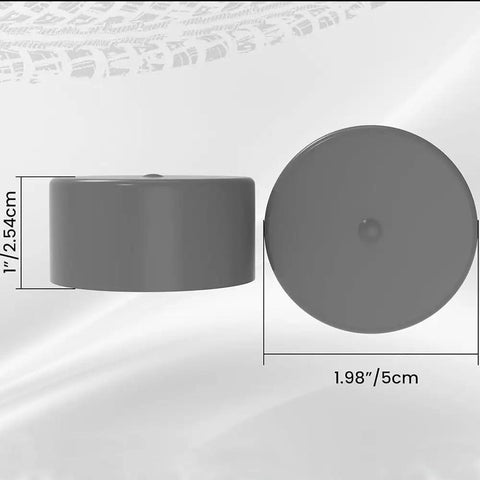 4 Pack Trailer Hub Grease Caps 1.98 Inch Rubber Wheel Bearing Dust Covers showing size dimensions for Boat Utility and RV Trailers
