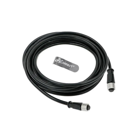 Rock Solid M12 A Code Three Pin Female To Female Sensor Cable Fifteen Meter, high flexibility, oil resistant, IP67 rated.
