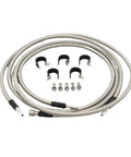 Heavy Duty Stainless Steel Braided Fuel Lines Kit Perfect Fit For Chevy Silverado 1500HD 2004-2008 And 2500 3500HD 2004-2010 Upgrades Engine Bay Performance Replace Oem Part Numbers braided fuel lines with clamps and fittings