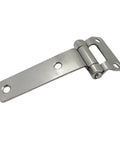 Heavy-duty steel hinge with flat mounting strap and barrel hinge for furniture